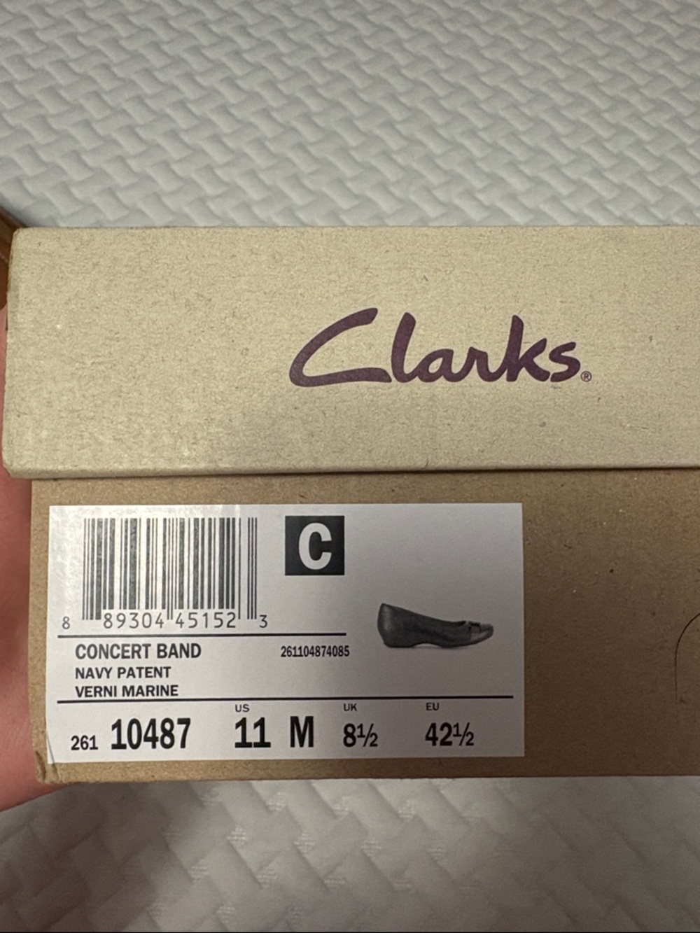 Clarks Women's Navy Patent Flats with Buckle | Size 11 - Picture 8 of 8